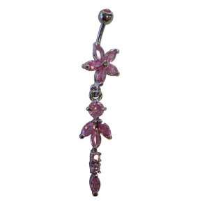   Hawaiian Flower Dangle Charm (14 Gauge)   Body Jewelry (1 pc) Jewelry