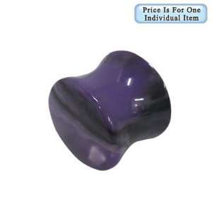   Large Gauge Purple Marble Style Ear Plug   12mm   1/2 Inch: Jewelry