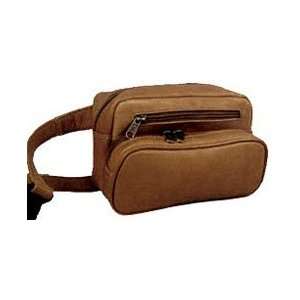    David King Leather Three Zippered Waist Pack Tan: Office Products