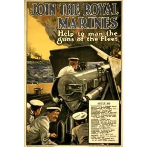  1915 Join the Royal Marines. English Military Poster