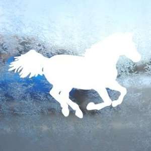  Western RUNNING HORSE White Decal Laptop Window White 