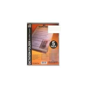  Durable Mini Cassette Dictation Folder   5 / Pack 