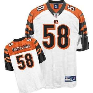   Bengals Rey Maualuga White Replica Football Jersey: Sports & Outdoors