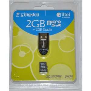  NEW KINGSTON 2GB MicroSD CARD With USB Reader in Retail 