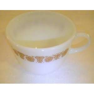   Pyrex Butterfly Gold Round Bottom Cups   One (1) Cup 