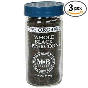 Morton & Basset Peppercorns, Black Whole, 2 Ounce (Pack of 3)  
