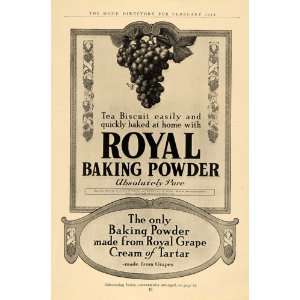   Baking Powder Royal Grape Cream of Tartar   Original Print Ad Home