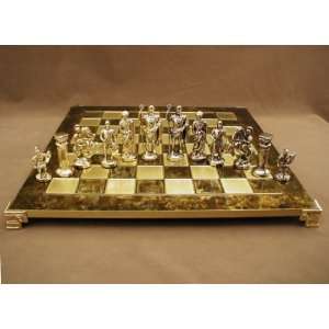  Greek/Roman chess set, Traditional Brass Board: Toys 