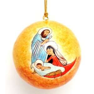  Hand Painted Paper Mache Christmas Ornament  Nativity 