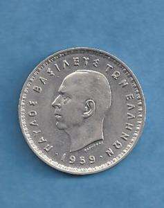 GREECE 1959 10 DRACHMA COIN UNC  