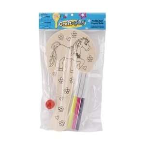  Crafty Craft n Play Paddle Ball Kit Pony; 6 Items/Order 