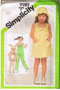 Girls Child Jumpsuit Romper Sundress Hat Pattern Size 5  