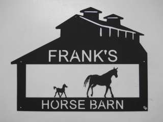 HORSE BARN METAL SIGN ANY NAME NO CHARGE FARM  