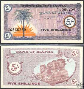 BIAFRA   5 SHILLINGS 1967 UNC   P 1  