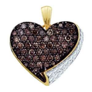   Heart Pendant 10k Yellow Gold Charm (0.85 CT): Jewel Roses: Jewelry