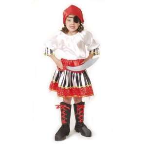   Caribbean Pirate Girl Dress Up Costume Play Halloween S: Toys & Games