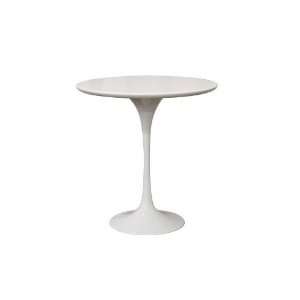   Immer White Wood and Steel Mid Century Style End Table