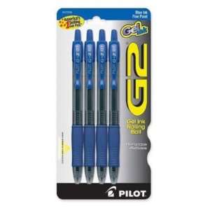 Gel Pen,Retractable/Refillable,Fine Point,4/PK,Blue   PEN,GEL 