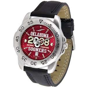   BCS National Champions 2008 Mens Sport Leather AnoChrome Watch