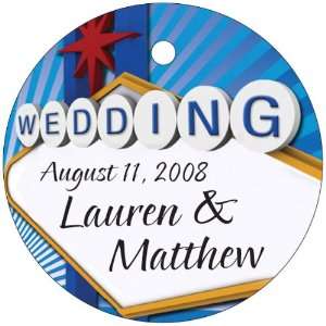 Baby Keepsake: Las Vegas Wedding Sign Circle Shaped Personalized Thank 