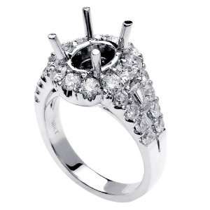  1.90ct 18K Semi Mount Engagement Ring in 18K White Gold Jewelry