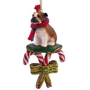  Candy Cane Red and White Bulldog Ornament: Home & Kitchen