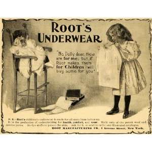  1899 Ad Root Manufacturing Company Underwear Children 