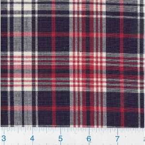  45 Wide Regular Plaid Red/Navy Fabric By The Yard: Arts 