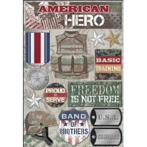  Military Cardstock Stickers 5.5X9 American Hero Arts 