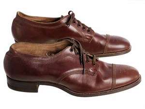 Vintage Brown Leather Oxford Shoes 1920s Ladies Sz 7 NIB Buster Brown 