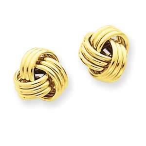  14k Ridged Love Knot Post Earrings Jewelry