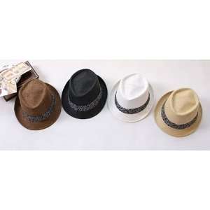  2012 Europe trendy straw jazz hat (rice white) Everything 