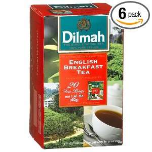 Dilmah Tea, English Breakfast Tea, 20 Count Foil Wrapped Tea Bags 