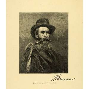  Wood Engraving Thomas Moran English Artist Portrait England Hamilton 