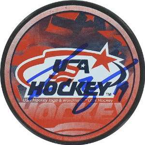 Scott Gomez Team USA Autographed Hockey Puck  Sports 