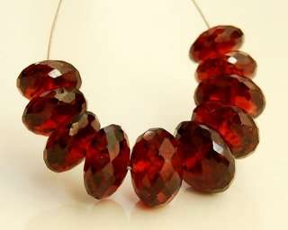 Outstanding Quality Garnet Faceted Rondelle Beads 6 7mm. (10pcs 