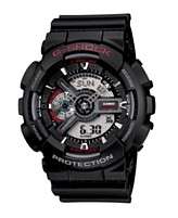 Shock Watch, Mens Analog Digital XL Black Resin Strap GA110 1A