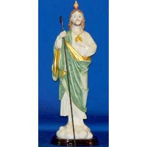 St. Jude 13 1/2 Resin statue on wooden base