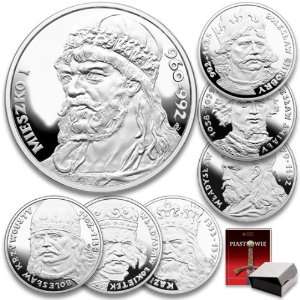  Polish Piast Dynasty King Series 925 Proof Silver Set of 7 