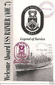 USS RAINIER AOE 7 Naval Welcome Aboard Booklet 1999  