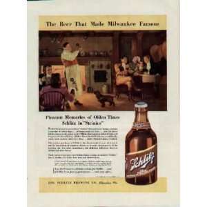   of Olden Times Schlitz in Steinies  1937 Schlitz Beer Ad, A2213