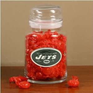  New York Jets Large Glass Candy Jar: Sports & Outdoors