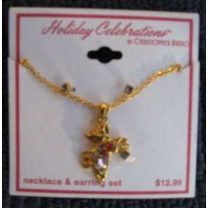 Christopher Radko Christmas Angel Necklace and Earrings Set