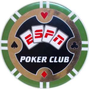  ESPN Poker Club Ceramic Coaster (Green)
