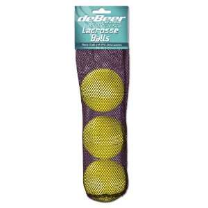 Debeer Lacrosse LBALL Ball (Yellow, Pack of 3)  Sports 