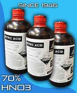 Nitric Acid 70% 3 Pints Electronics CleanRoom Grade Reagent Gold Aqua 