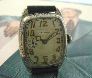 Exquisite Old Antique Mens Original 1928 Illinois Marquis Wrist Watch 