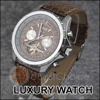   Mens Multi Function Watch AUTO Mechanical Leather Strap  
