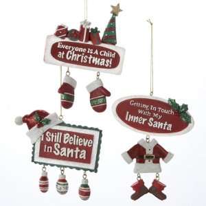   of 12 Santa Claus Classics I Still Believe Christmas Ornaments 4.75