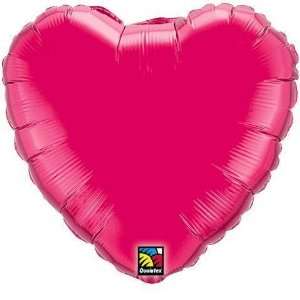  18 Fuchsia/Fuchsia Heart   Shaped Balloon